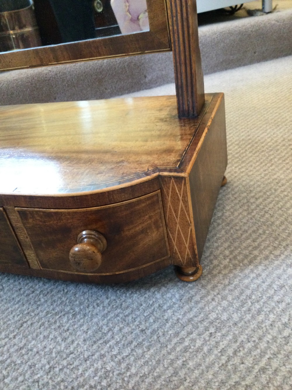 Georgian mahogany toilette mirror c1810 View X