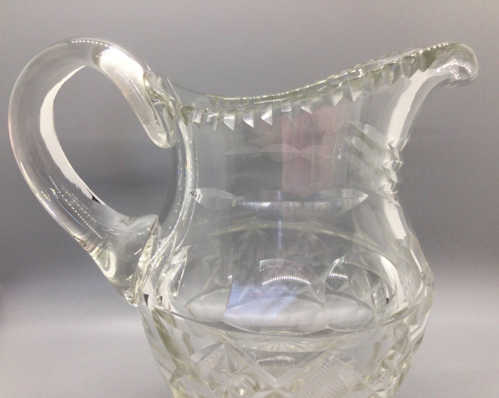 Edwardian cut lead crystal jug c1900 View IV