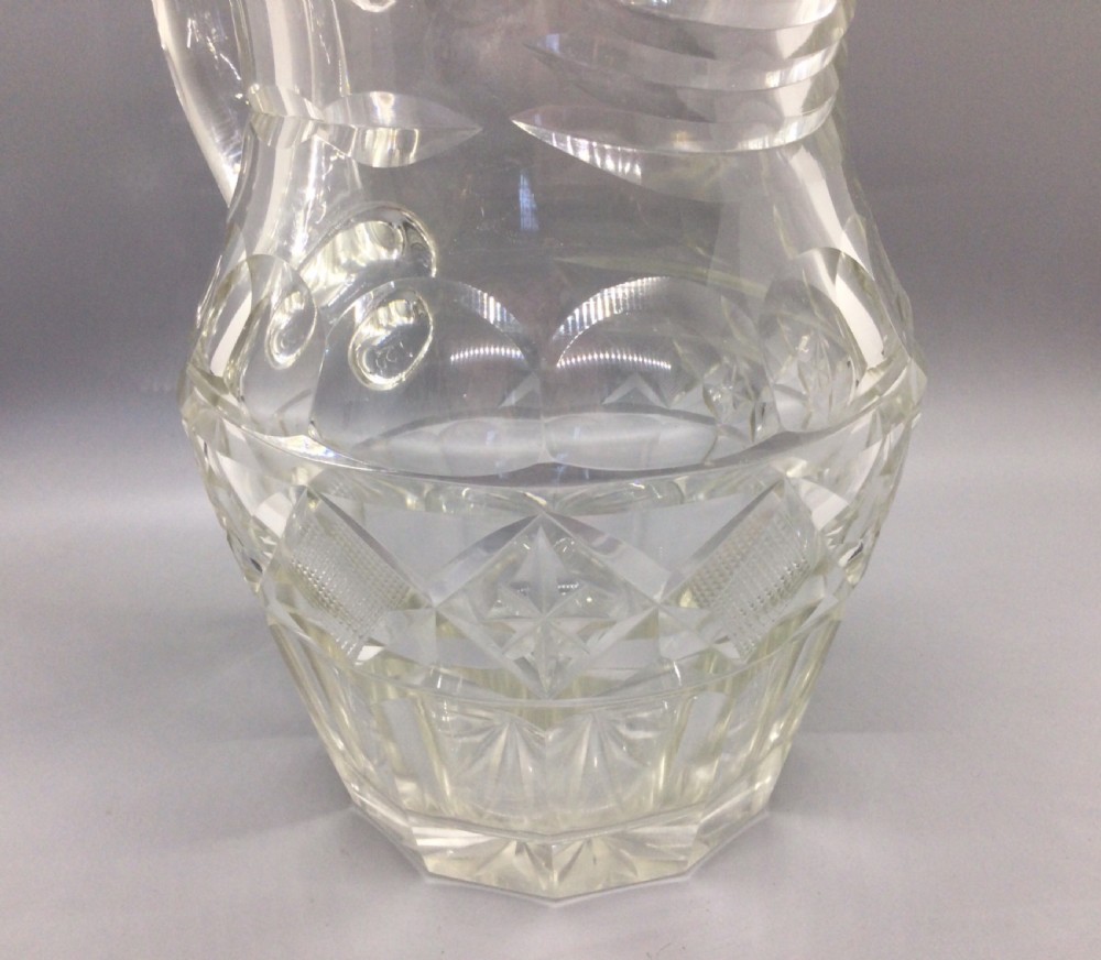 Edwardian cut lead crystal jug c1900 View VI