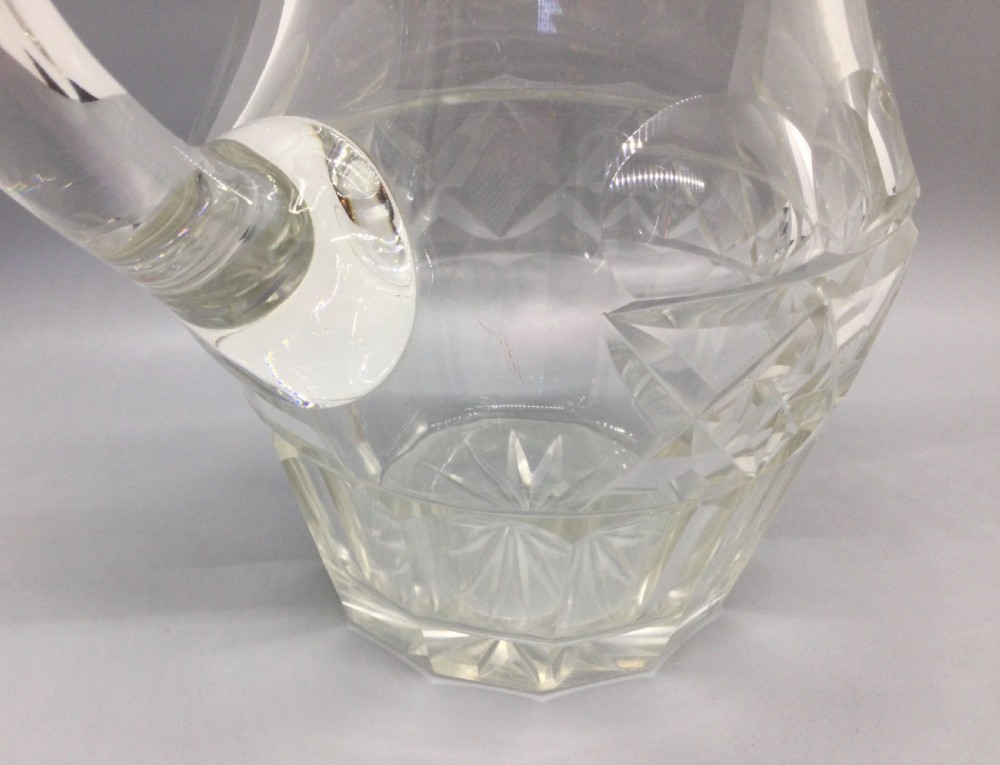 Edwardian cut lead crystal jug c1900 View VII