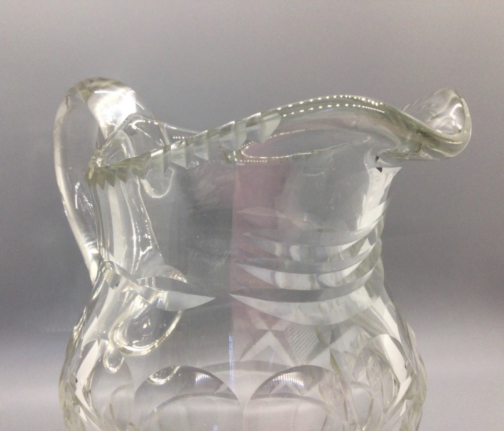 Edwardian cut lead crystal jug c1900 View IX