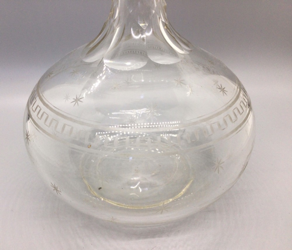 Early Victorian engraved decanter c1850 View II