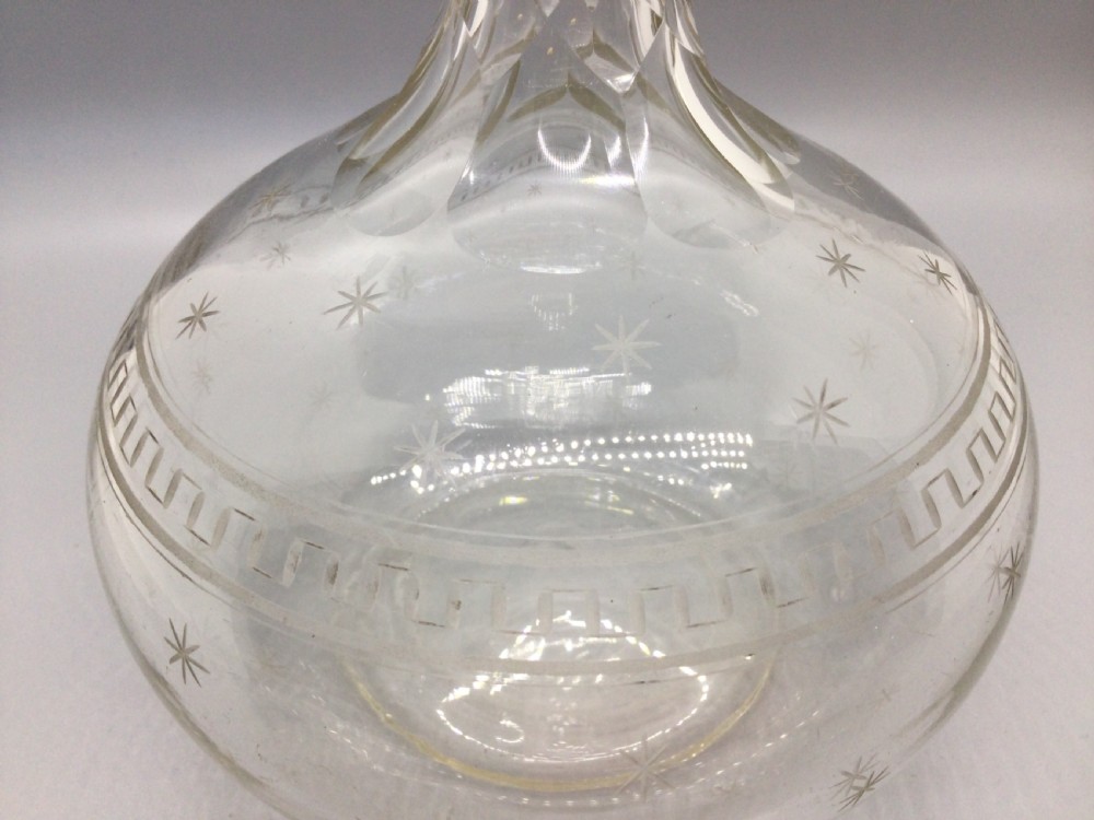 Early Victorian engraved decanter c1850 View VIII