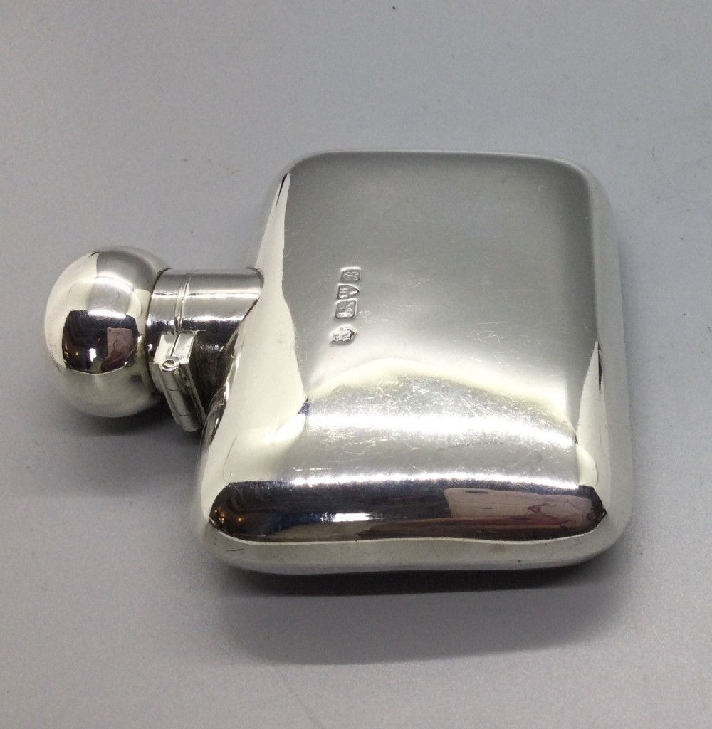 Edwardian silver hip flask Chester 1902 G NATHAN & R HAYES
