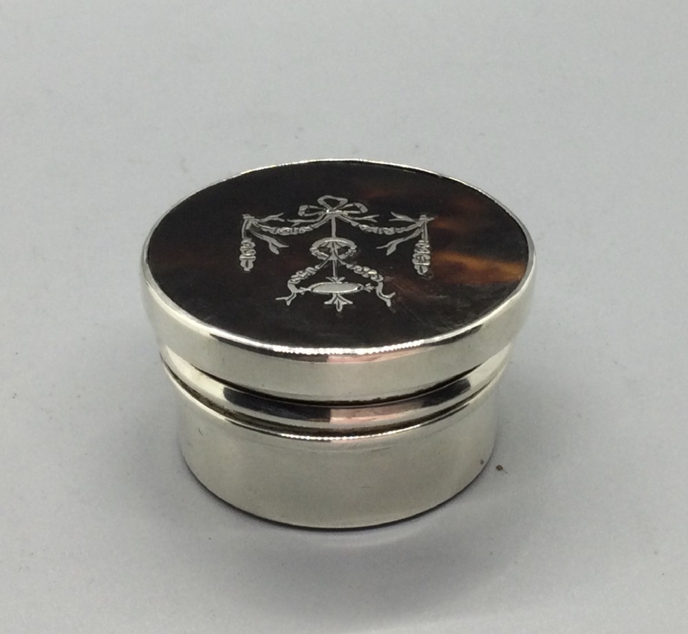 George V silver and tortoiseshell box London 1923