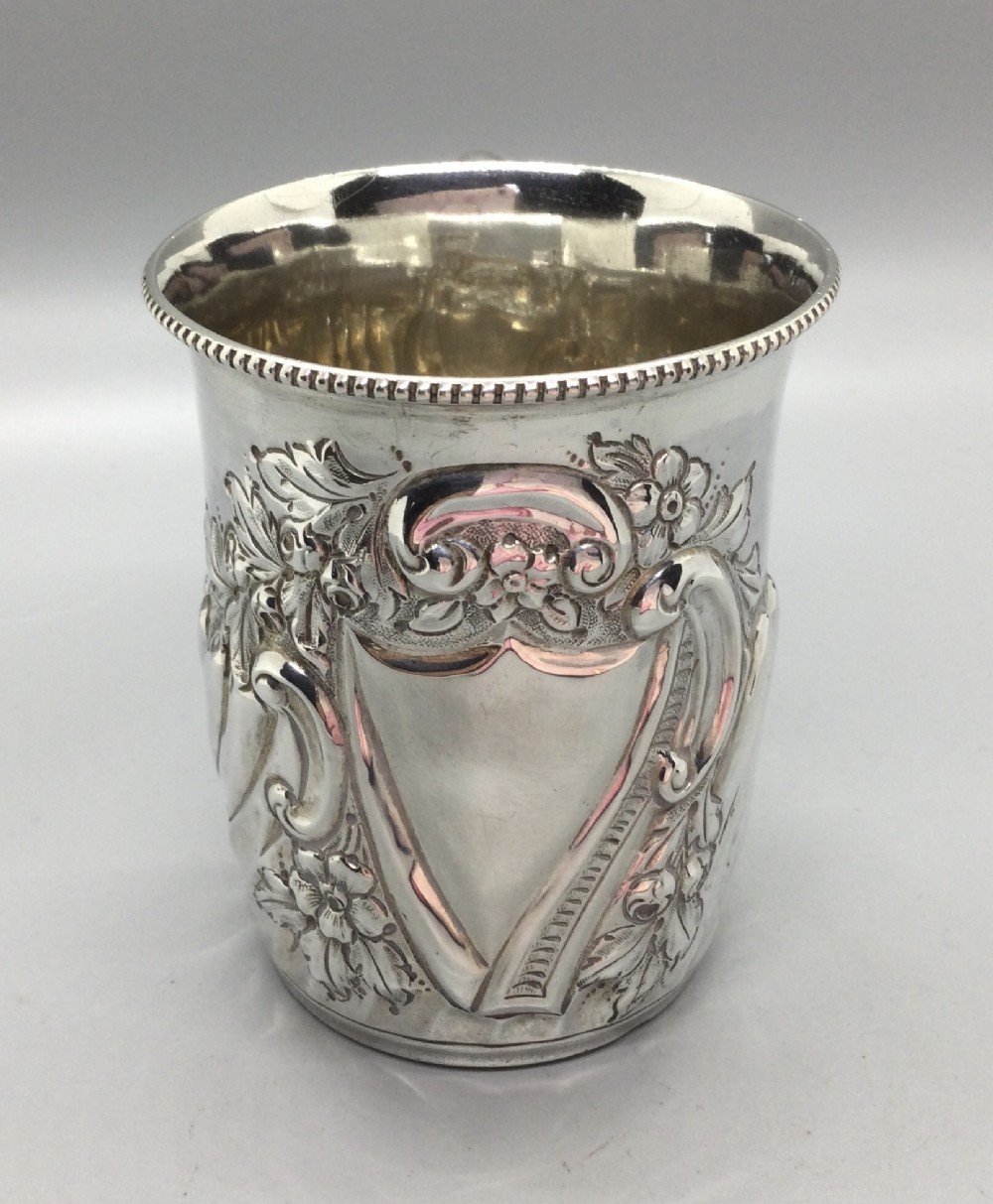 Victorian silver christening cup mug London 1896 NORMAN MARSHALL