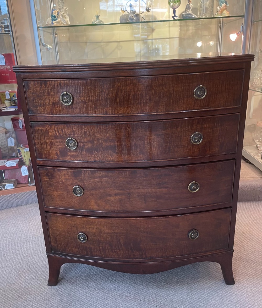 Geo V mahogany bow front chest of drawers c1920