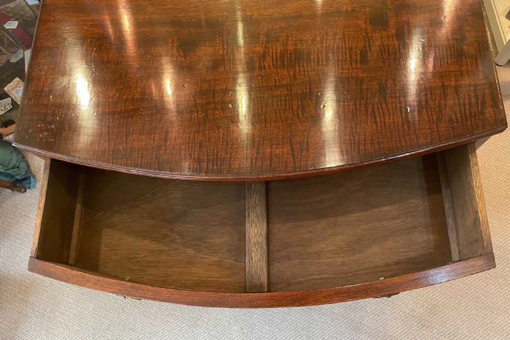 Geo V mahogany bow front chest of drawers c1920 View XII