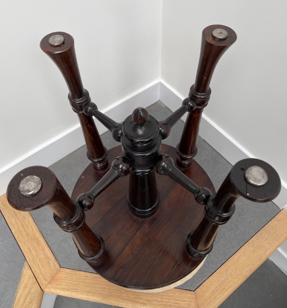 Victorian rosewood revolving piano stool c1860 Brooks Patent View V