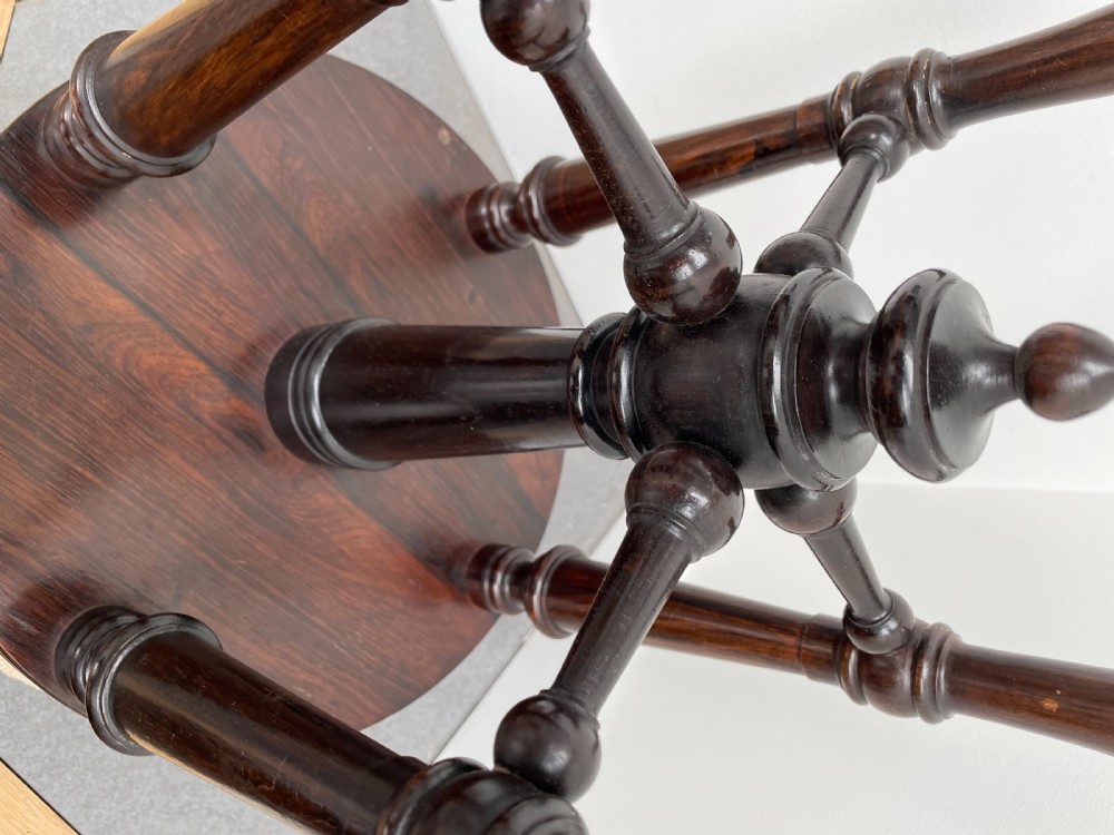 Victorian rosewood revolving piano stool c1860 Brooks Patent View VII