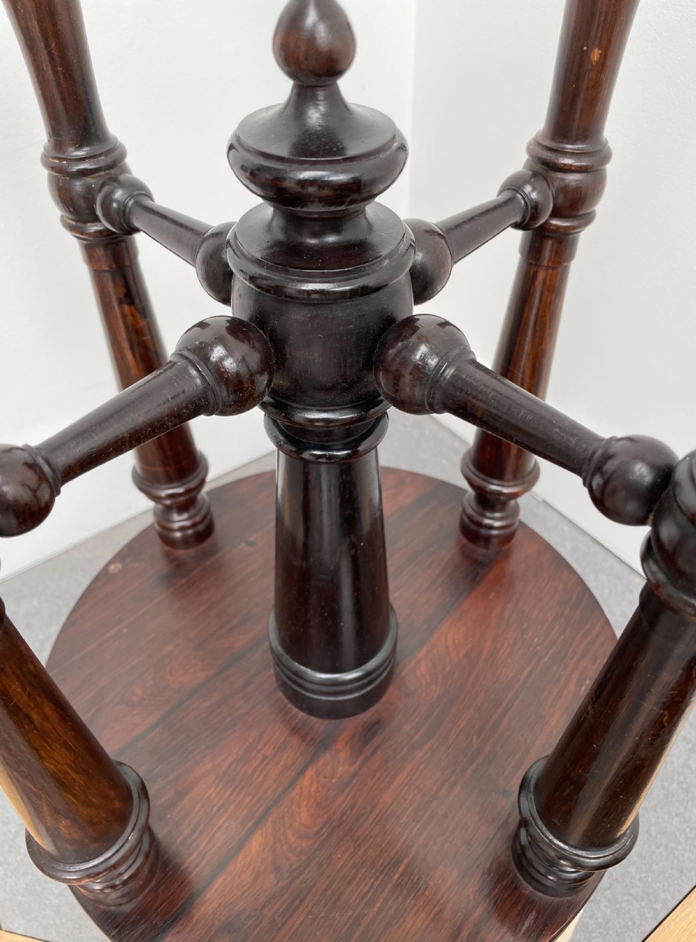 Victorian rosewood revolving piano stool c1860 Brooks Patent View XII