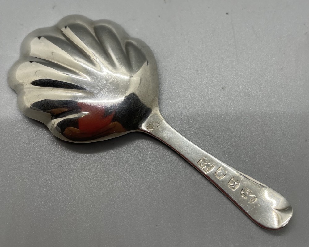 George III silver caddy spoon London 1805 View III