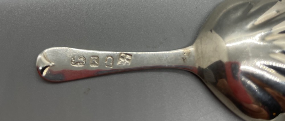George III silver caddy spoon London 1805 View VI