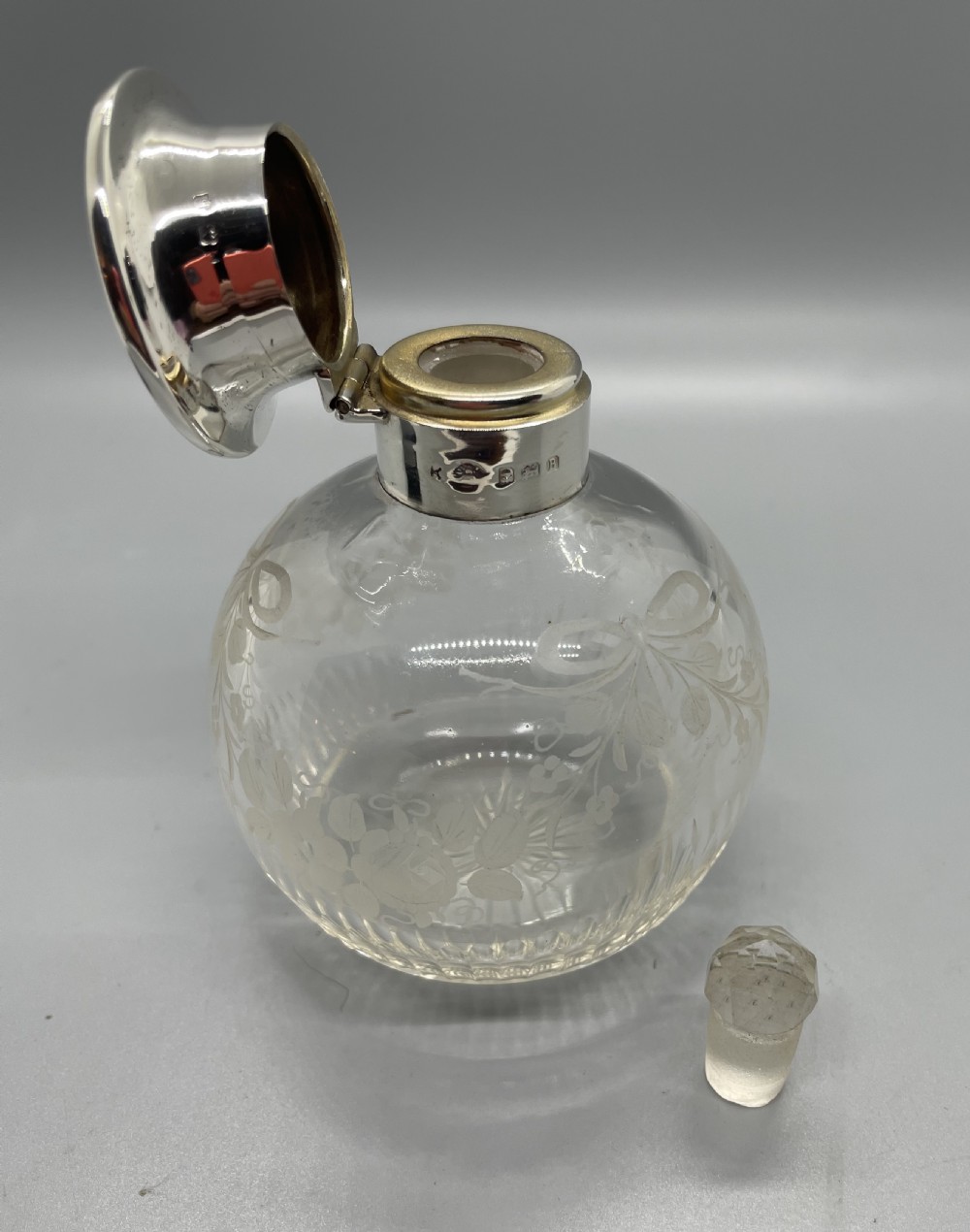 George V silver tortoiseshell mounted scent bottle Birmingham 1926 View XI