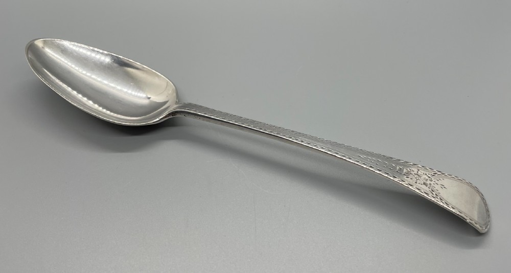 George III silver serving spoon London 1791 Richard CROSSLEY View VI