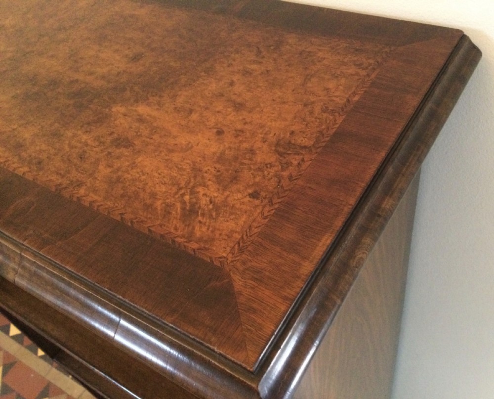 Late Victorian walnut and oak narrow bookcase c1880 View VI