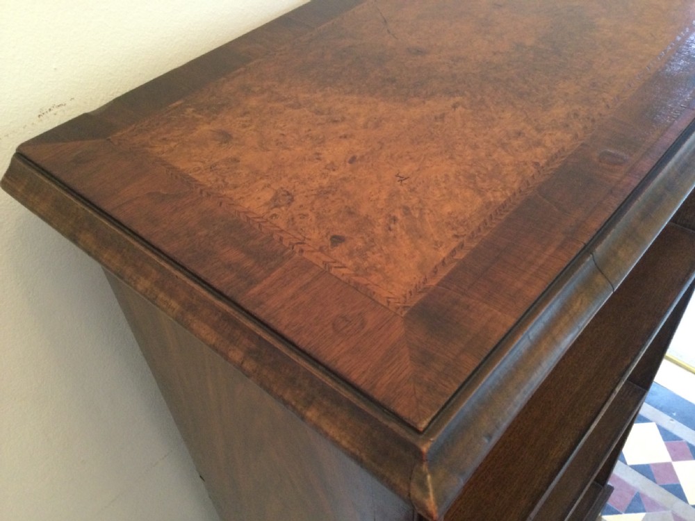Late Victorian walnut and oak narrow bookcase c1880 View XI