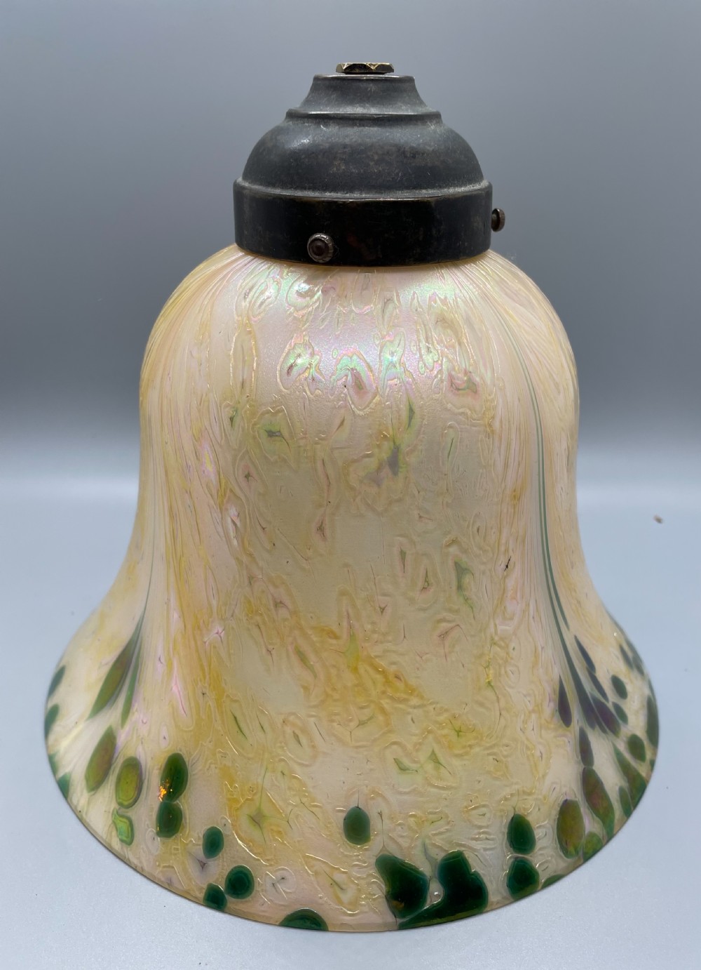 Art Nouveau iridescent glass pendant lampshade c1890 View IV