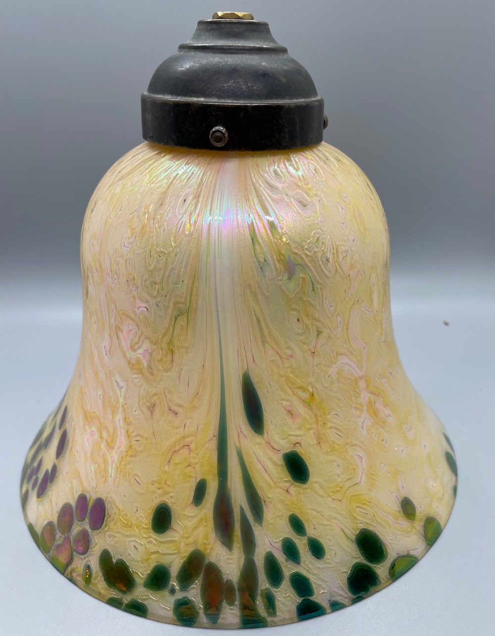 Art Nouveau iridescent glass pendant lampshade c1890 View VI