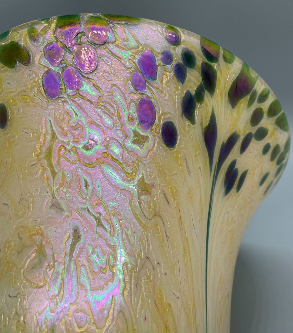 Art Nouveau iridescent glass pendant lampshade c1890 View XI