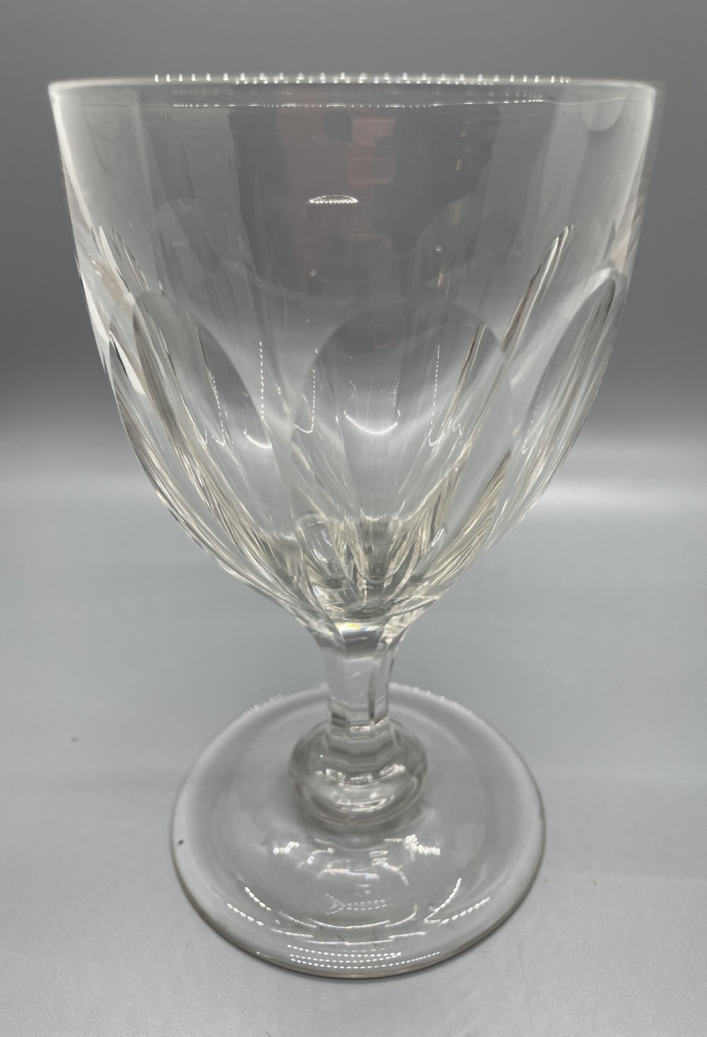 Pair of mid 19thc lead crystal rummers wine glasses c1860 View III
