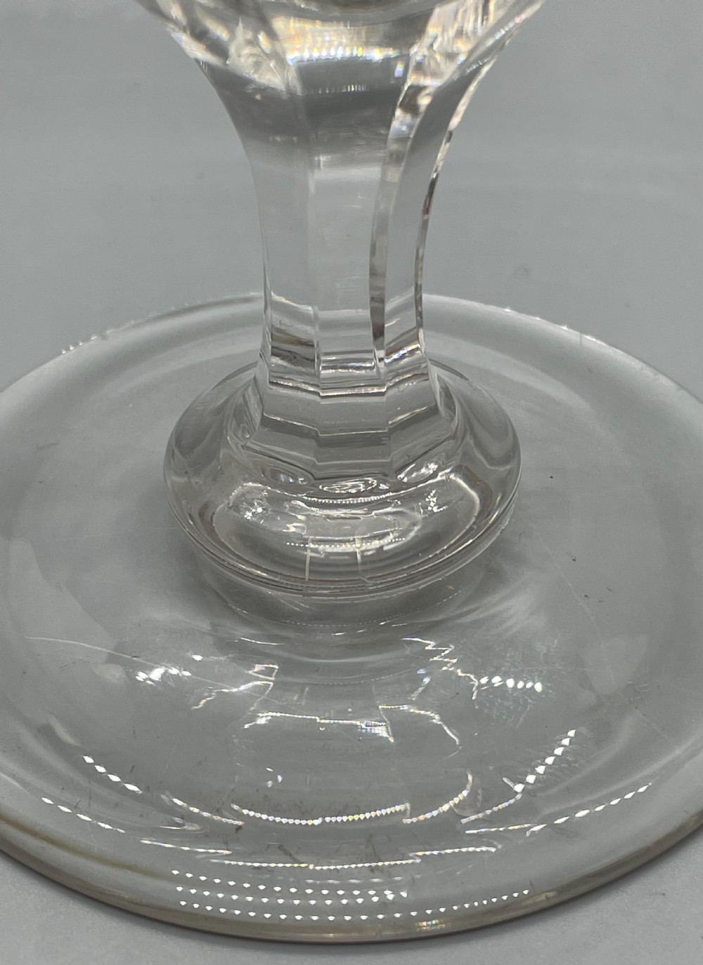 Pair of mid 19thc lead crystal rummers wine glasses c1860 View IV