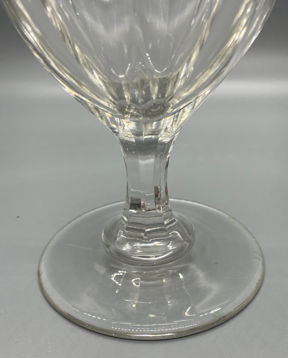 Pair of mid 19thc lead crystal rummers wine glasses c1860 View VII