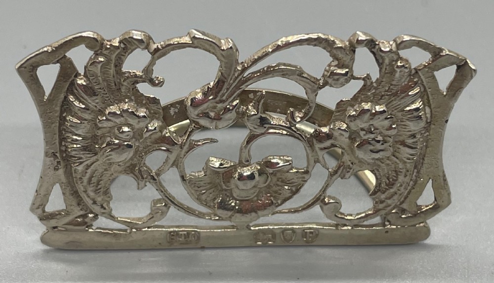 Pair Victorian silver menu holders London 1890 View VII
