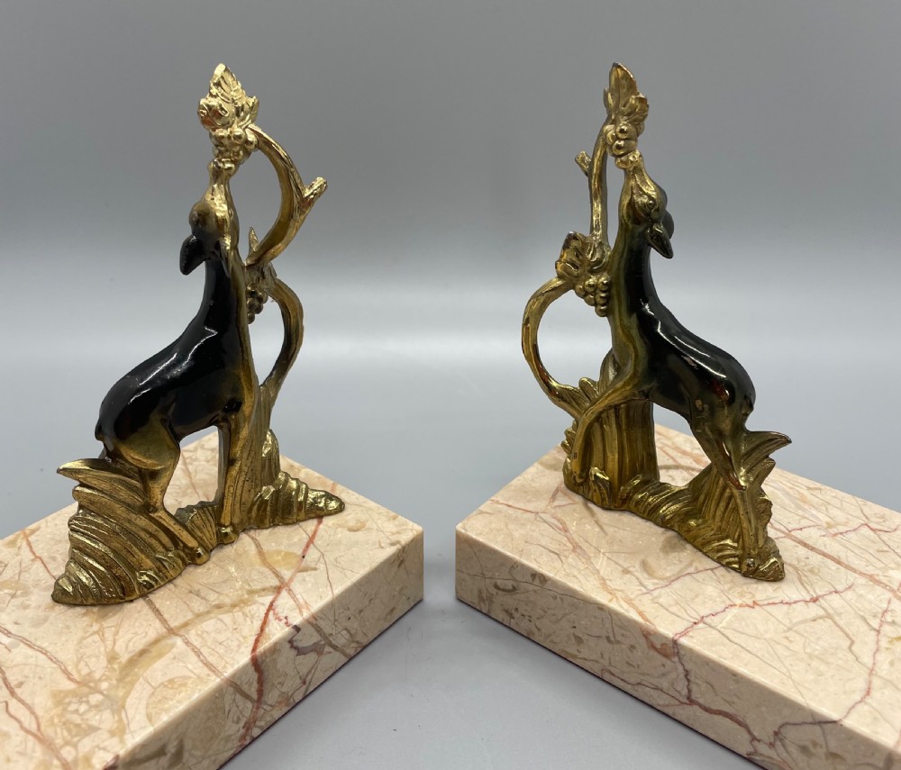  Deco era French bronzed deer bookends c1930 View V