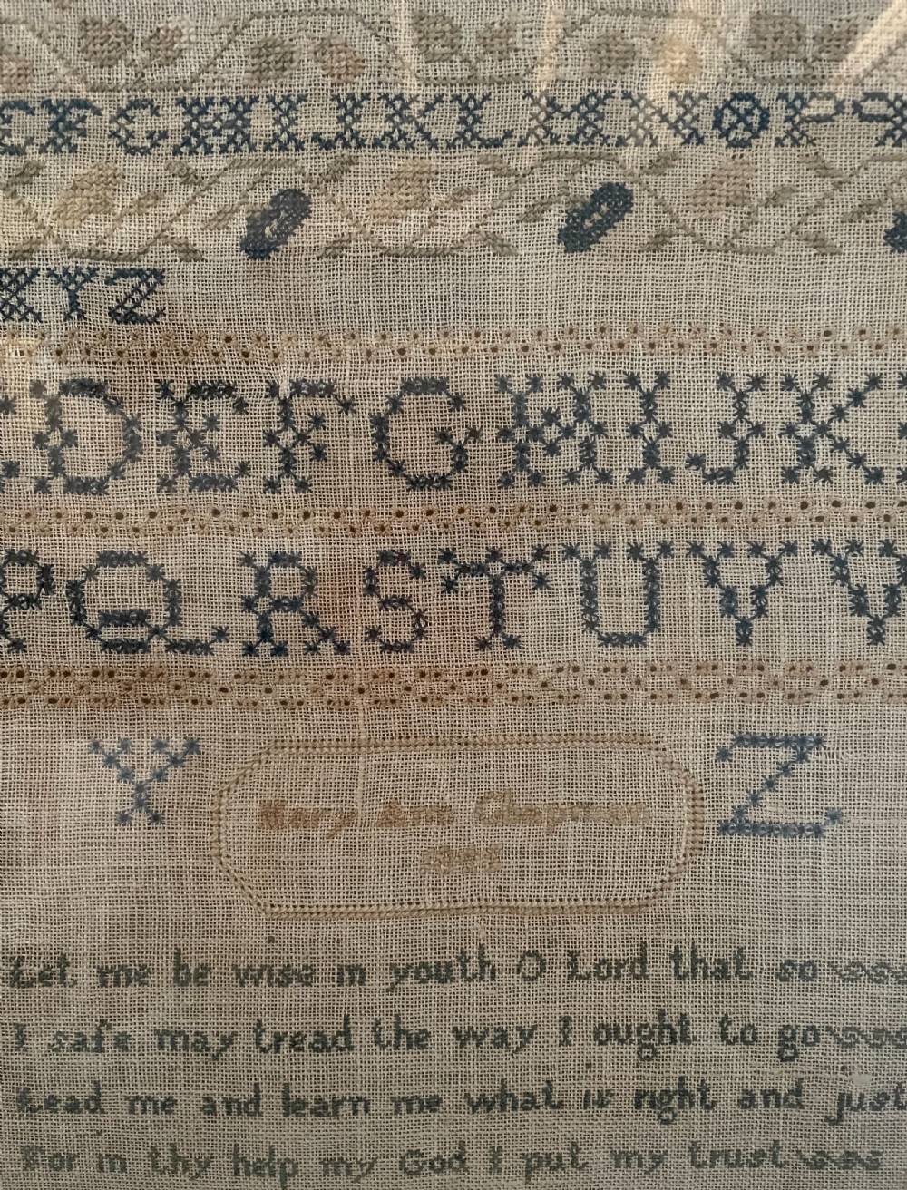 Early 19thc sampler by Mary Ann Chapman c1820 View III
