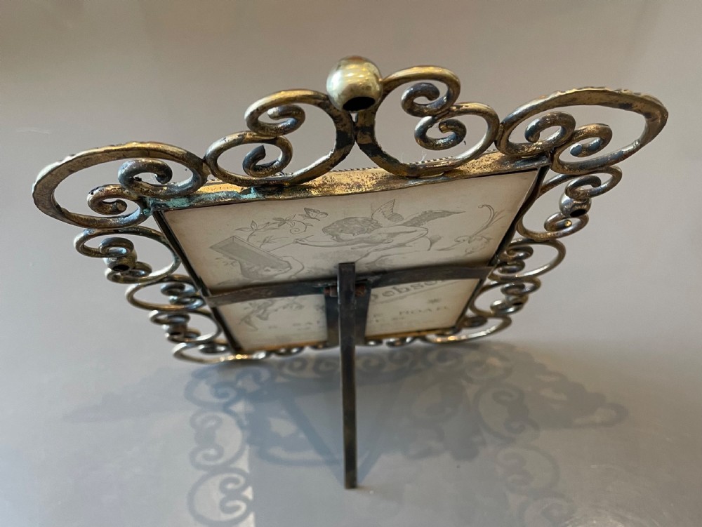 Victorian ornate brass ring photo frame c1880 View VIII