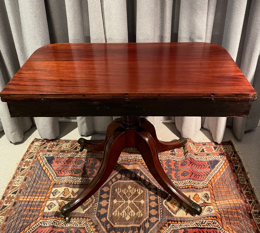 Georgian mahogany folding side tea table c1820 View IX