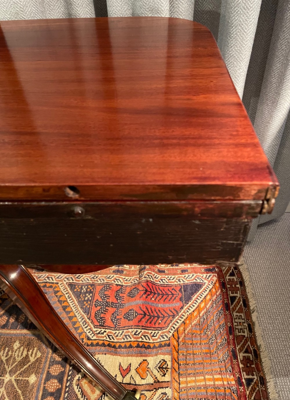 Georgian mahogany folding side tea table c1820 View X
