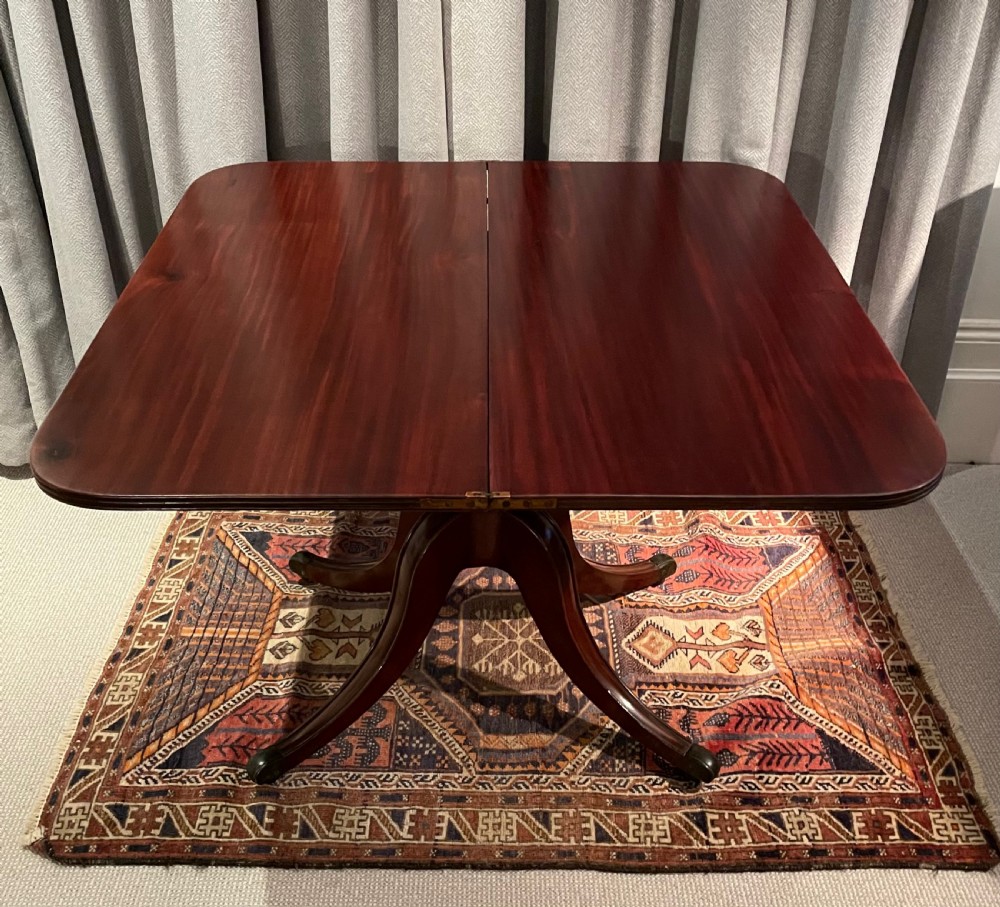 Georgian mahogany folding side tea table c1820 View XI
