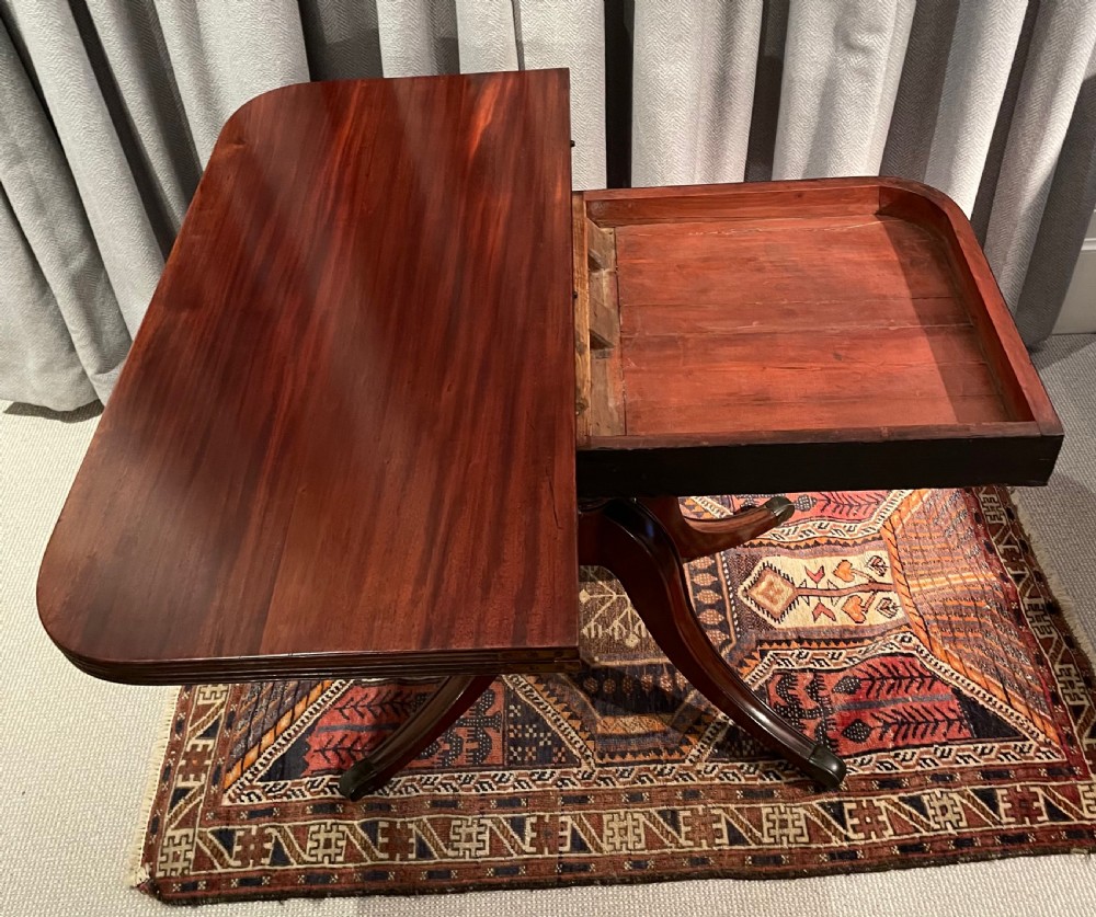 Georgian mahogany folding side tea table c1820 View XIII