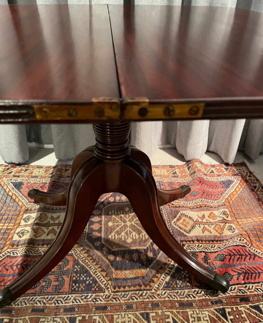 Georgian mahogany folding side tea table c1820 View XVI