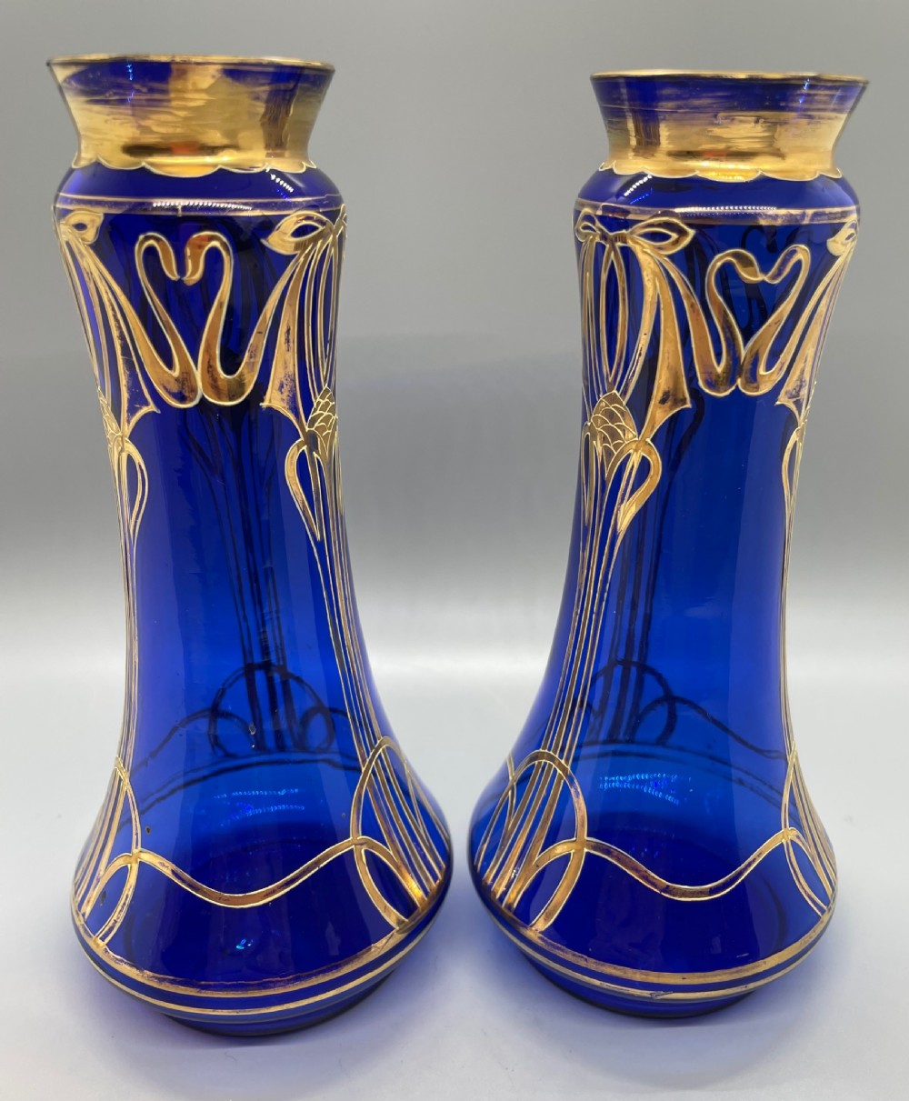 Late 19thc Art Nouveau decorative glass vases  c1880 View III