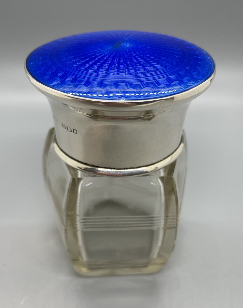 Art Deco era silver and enamel scent bottle London 1927