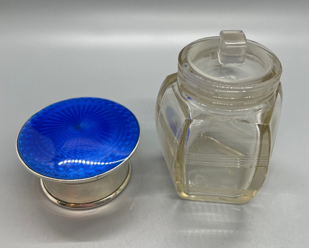 Art Deco era silver and enamel scent bottle London 1927 View III