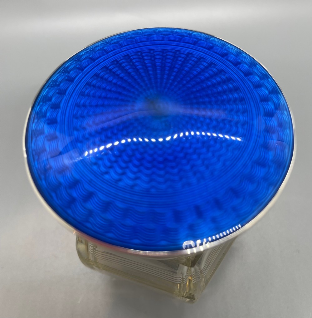 Art Deco era silver and enamel scent bottle London 1927 View V