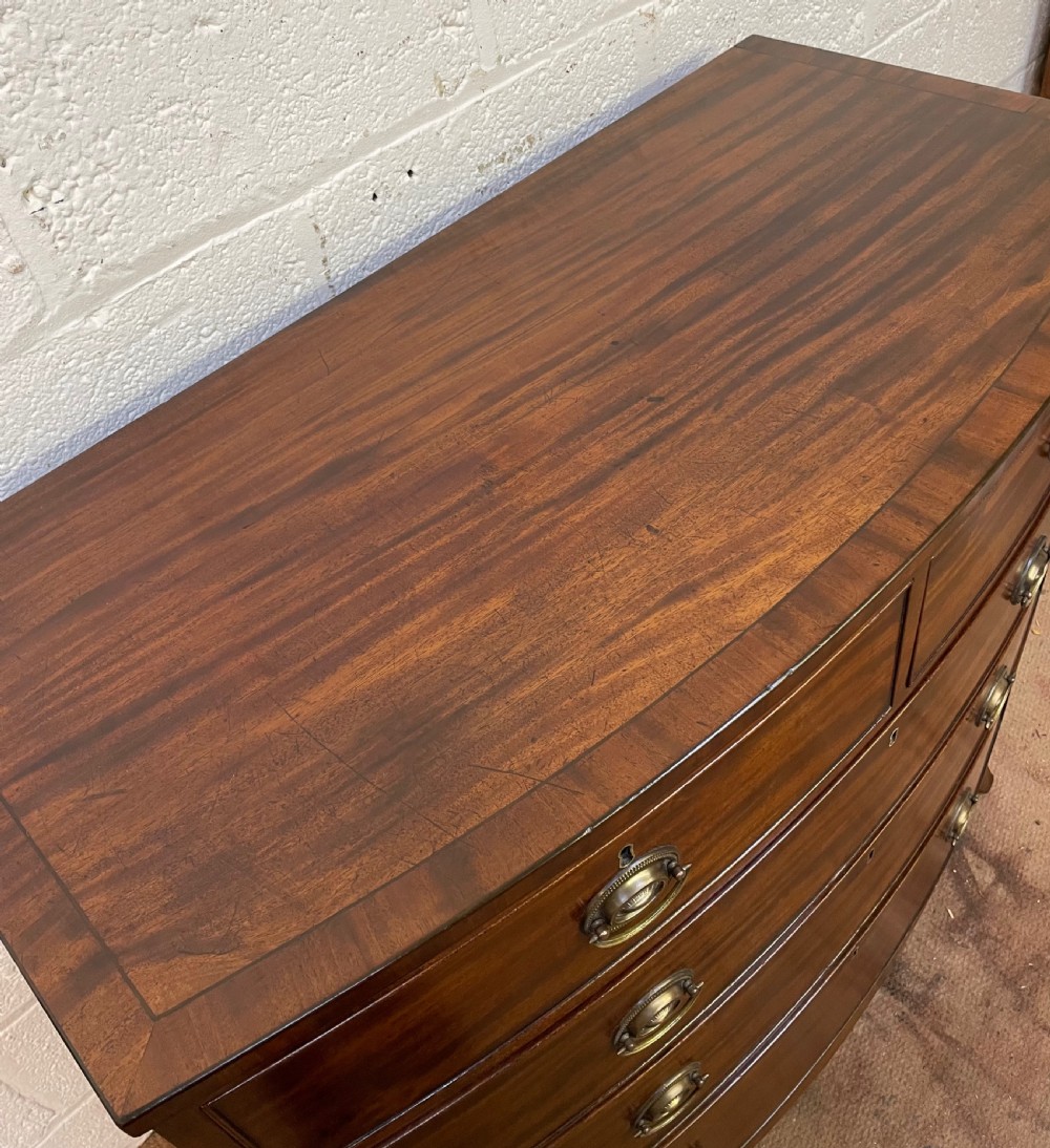 Georgian mahogany bowfront chest of drawers c1820 View IV