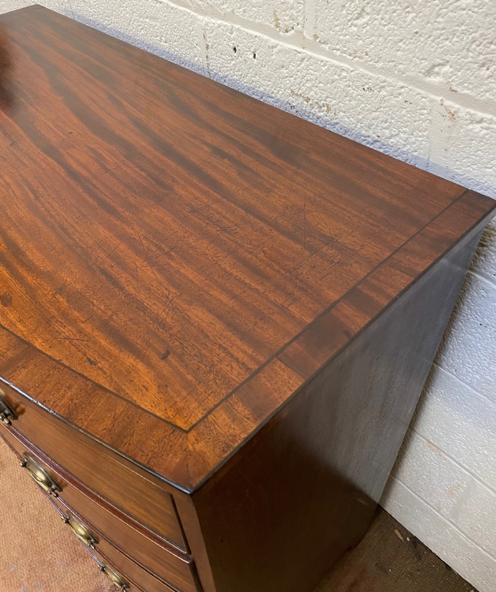 Georgian mahogany bowfront chest of drawers c1820 View VI