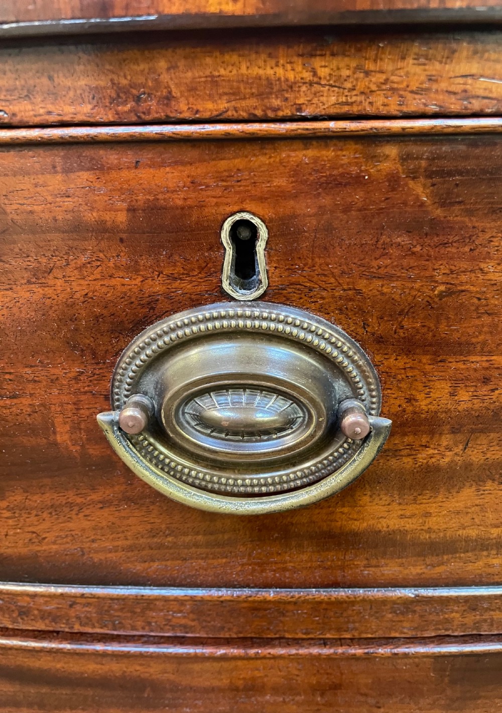 Georgian mahogany bowfront chest of drawers c1820 View XIV