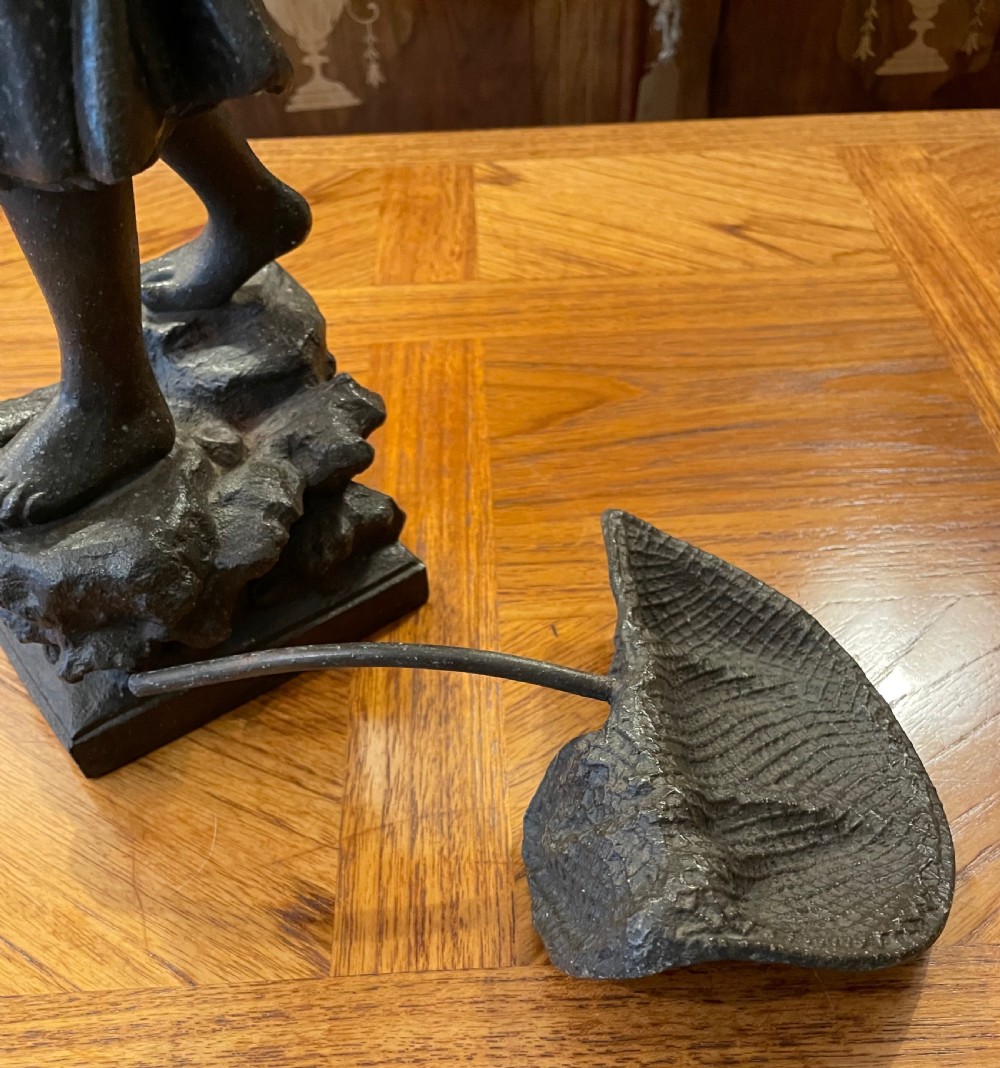 Late 19thc pair spelter fisherfolk, signed E Rousseau View XV