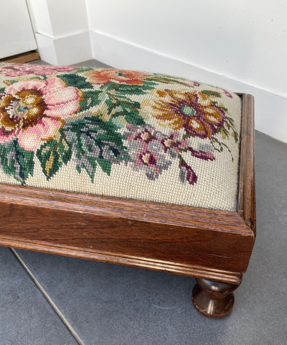 Early 20thc mahogany fireside stool c1920 View II
