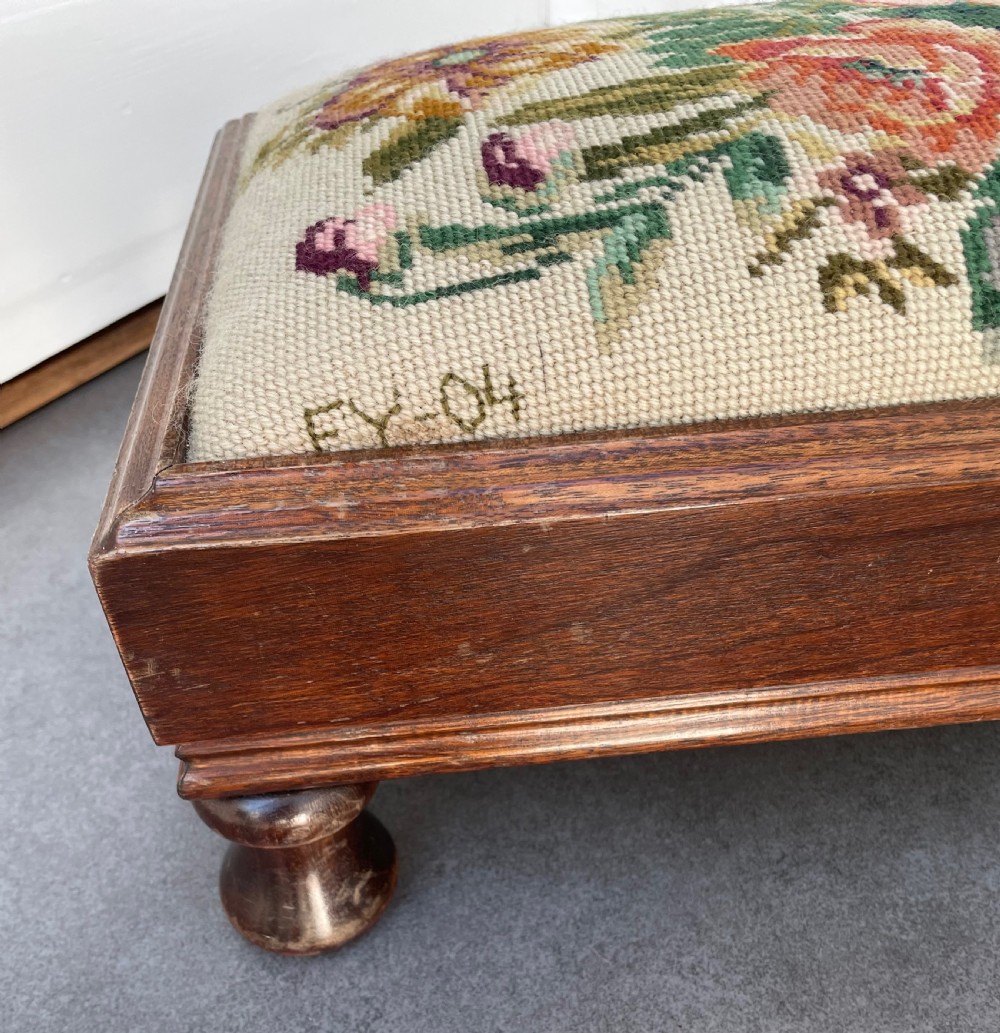 Early 20thc mahogany fireside stool c1920 View III