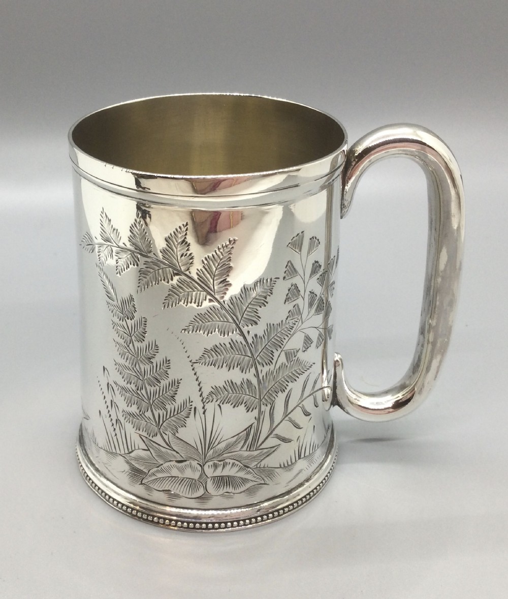 Victorian silver christening mug tankard Exeter 1878 JOSIAH WILLIAMS & SONS
