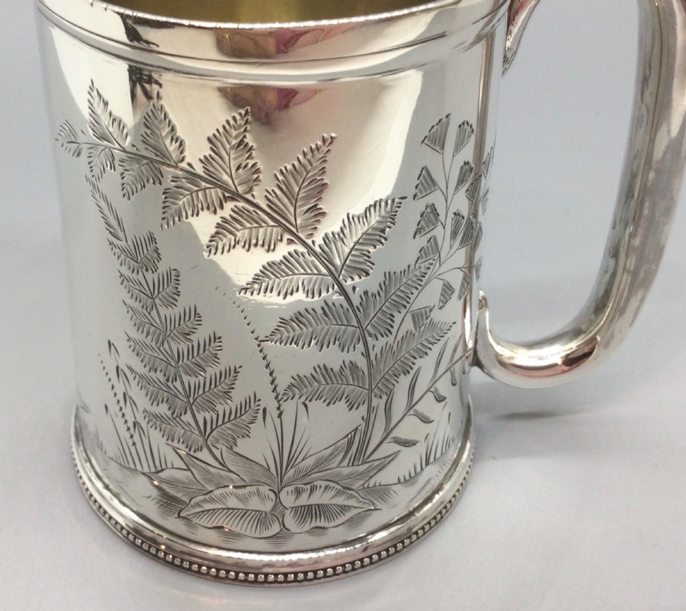 Victorian silver christening mug tankard Exeter 1878 JOSIAH WILLIAMS & SONS View VIII
