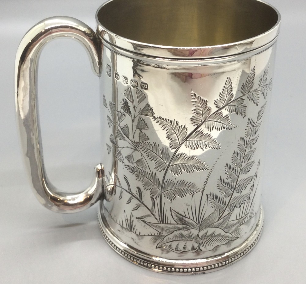 Victorian silver christening mug tankard Exeter 1878 JOSIAH WILLIAMS & SONS View IX