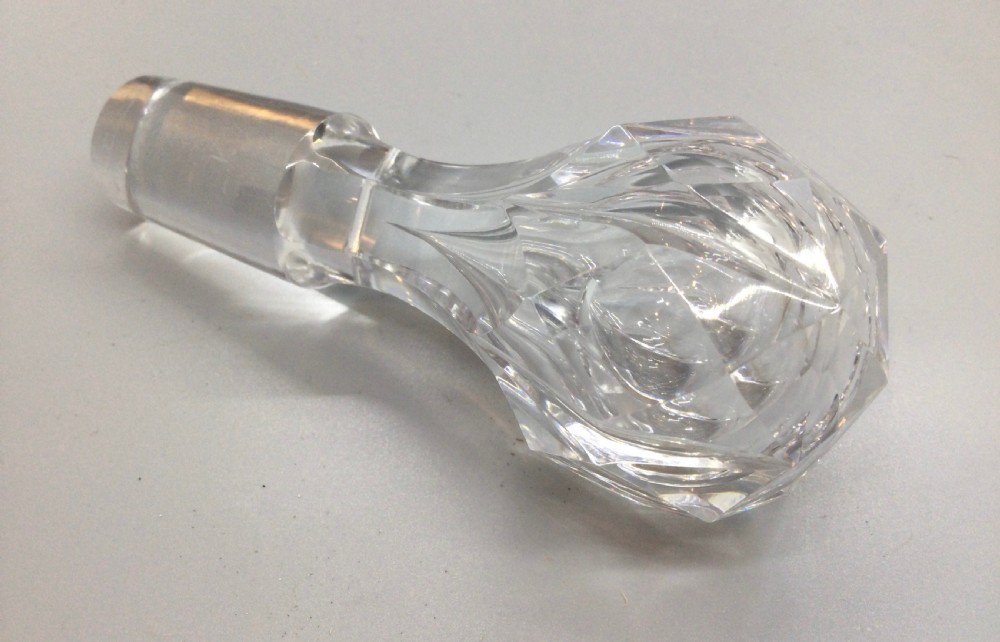 Early Victorian crystal engraved decanter c1850 View X